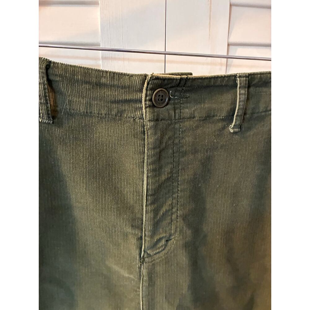 Eddie Bauer Skirt Corduroy ALine Dark Green with Pockets Belt loops Back Slit 10 - Picture 3 of 9